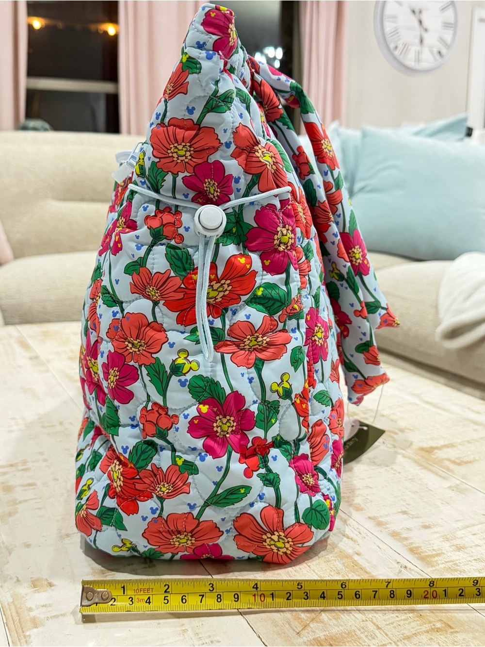 Vera Bradley Disney Mickey Meadow Featherweight Original Zip Tote Bag - Picture 5 of 10